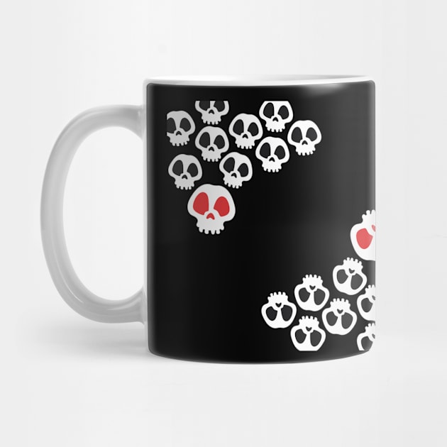 Skulls with black and red eyes by Korlasx2